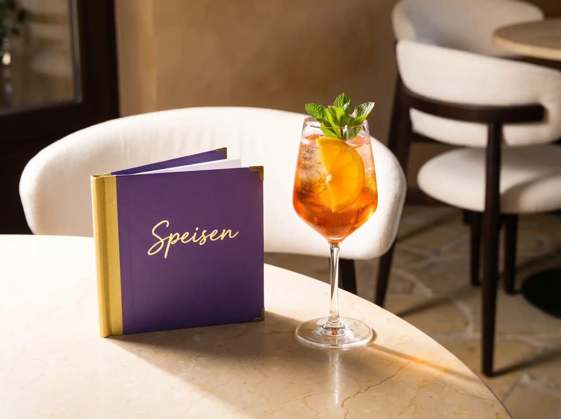 Speisekarte Quickfix mit Klemmrücken in violett bei Gastrotopcard kaufen