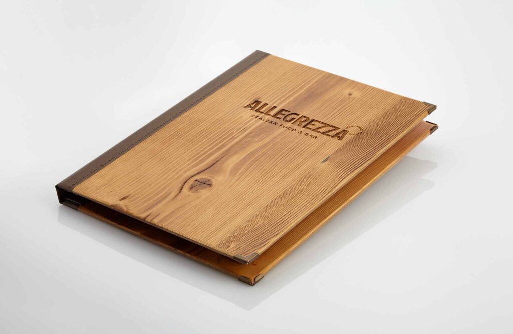 Gastrotopcard Speisekarte Finesso Schraubleiste Woody MG