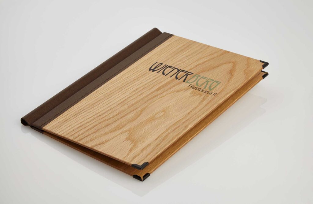 Gastrotopcard Speisekarte aus Holz Quickfix Woody