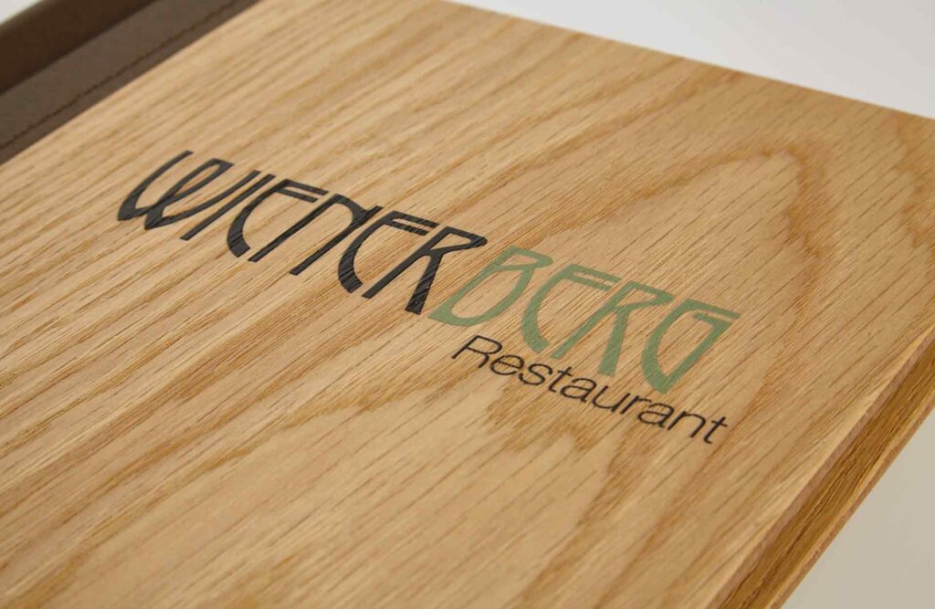 Gastrotopcard Speisekarte aus Holz Quickfix Woody