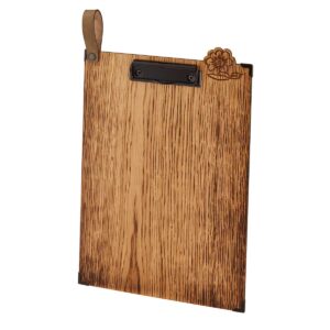 Gastrotopcard Menuboard aus Holz mit Klemme und Lederlaschecard Speisekarte Muster Titelbild Menuboard Klemme Woody