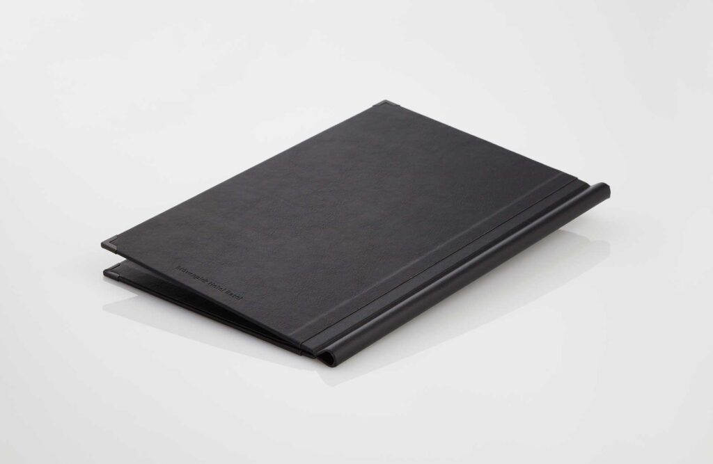 Speisekarte Klemmkarte Weichleder Schwarz