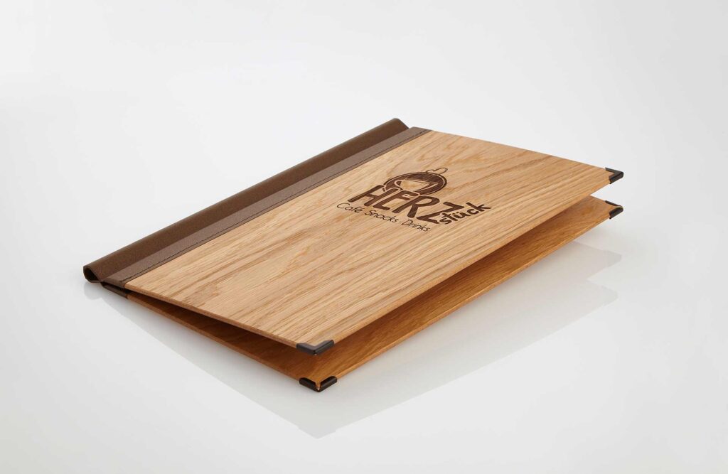 Speisekarte Klemmkarte aus Holz Eiche