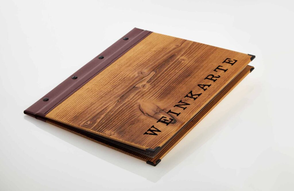 Gastrotopcard Weinkarte Speisekarte Select Woody
