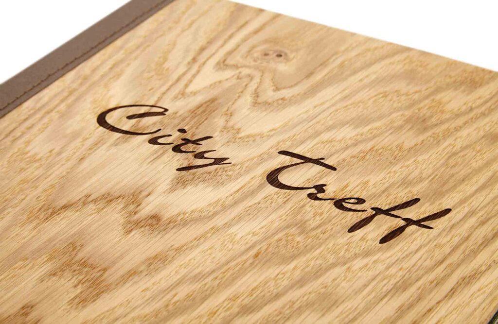 Speisekarte Tagesmenü aus Holz