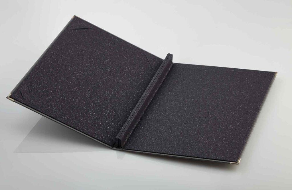 Gastrotopcard Speisekarte Finesso Magnetleiste Weichleder in grau