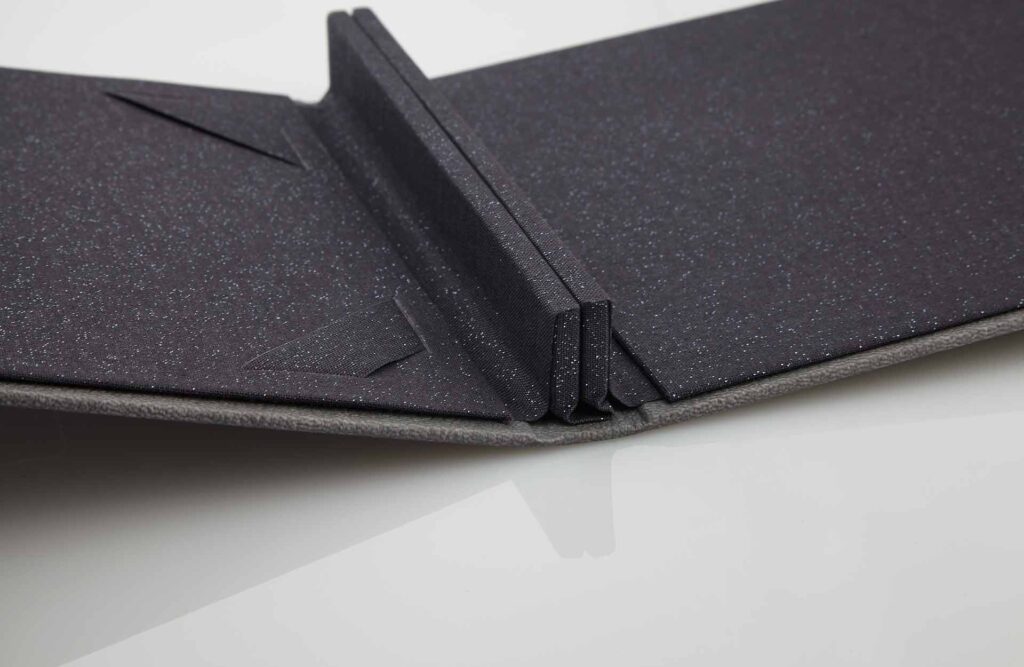 Gastrotopcard Speisekarte Finesso Magnetleiste Weichleder in grau