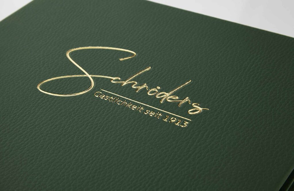 Gastrotopcard Speisekarte Finesso Schraubleiste Designleder in grün