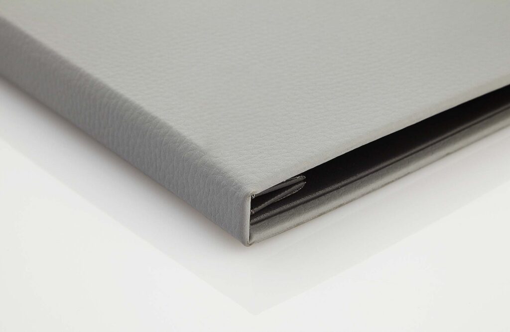 Gastrotopcard Speisekarten Finesso Schraubleiste Designleder in Grau
