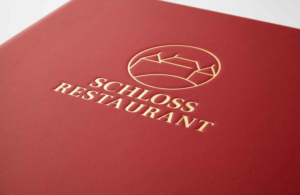 Gastrotopcard Speisekarte Finesso Schraubleiste Medici in rot