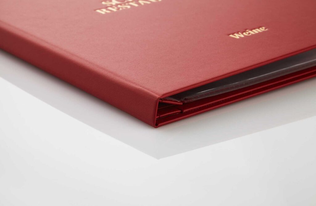 Gastrotopcard Speisekarte Finesso Schraubleiste Medici in rot