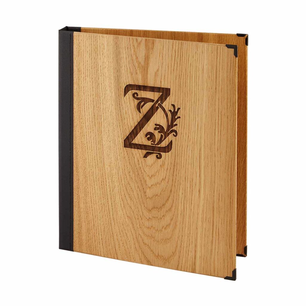 Gastrotopcard menu MG room folder Royal Woody