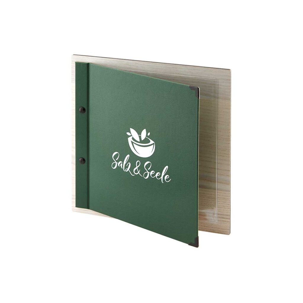 Selectboard aus Holz in Weiß mit Medicicover in Grün