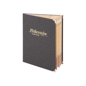 Speisekarte mit Buchbindung und individuell bedruckten Seiten innen