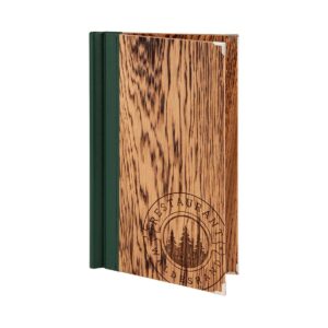 Menu en bois avec un look flammed
