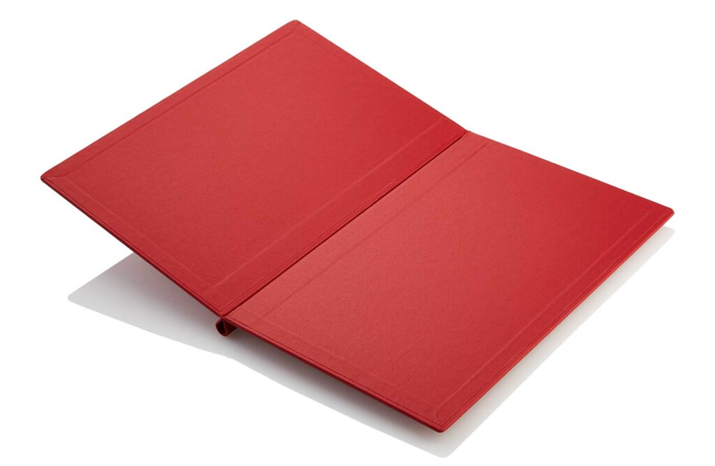 Medici menu in red with clamp back