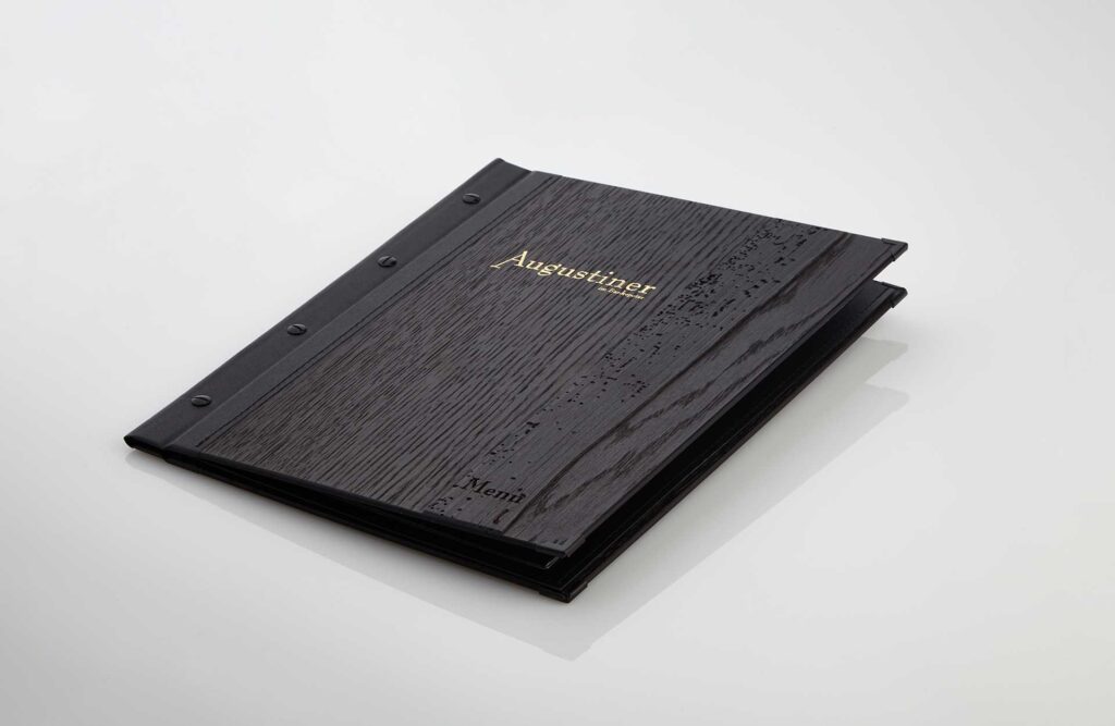 Gastrotopcard Speisekarten Select Woody mit Altholzstreifen