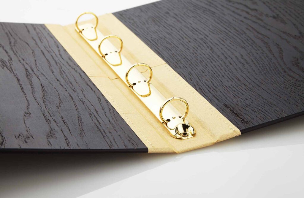 Gastrotopcard Zimmermappe Royal Woody Eiche in schwarz