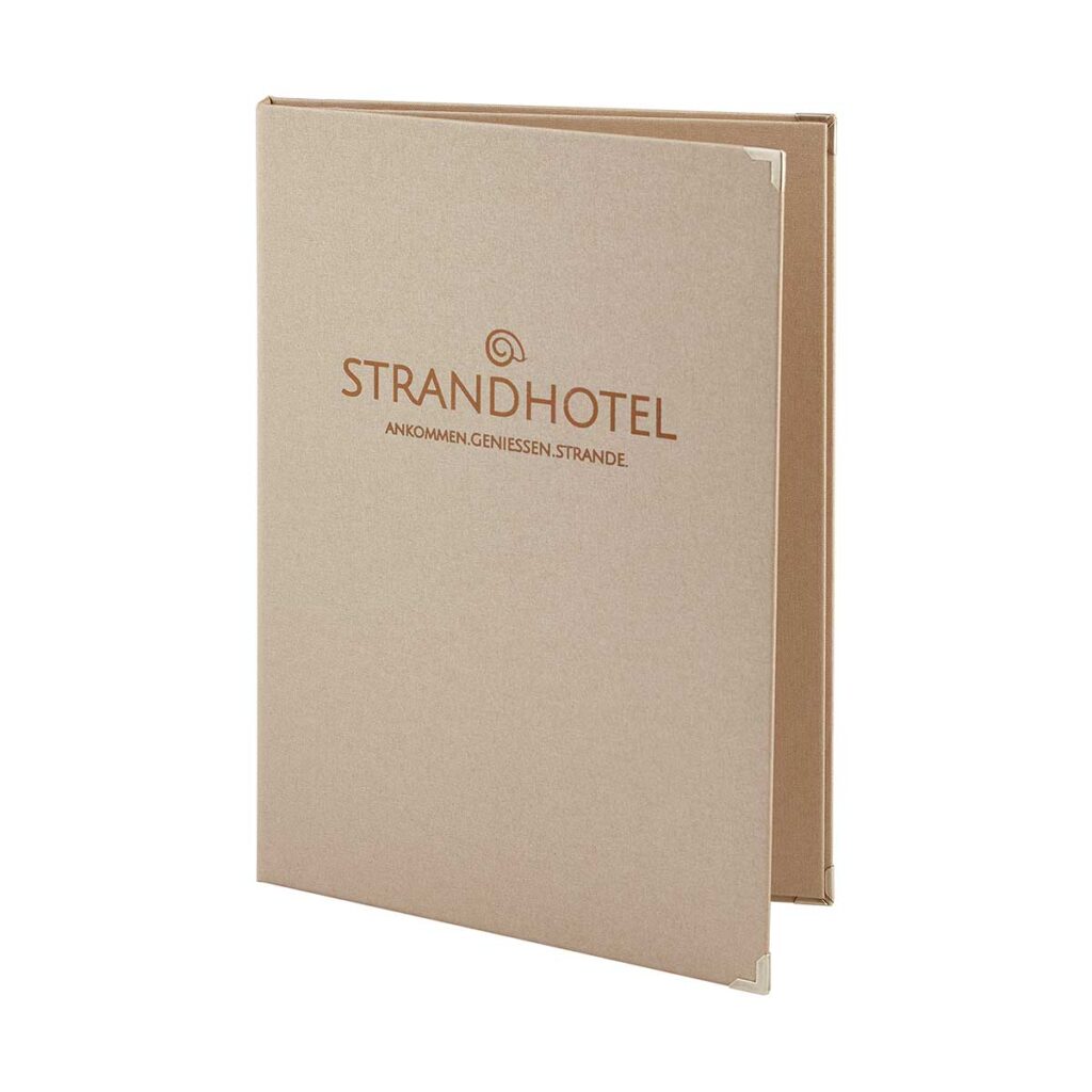 Gastrotopcard Speisekarten Finesso Druckknopfleiste Medici in beige