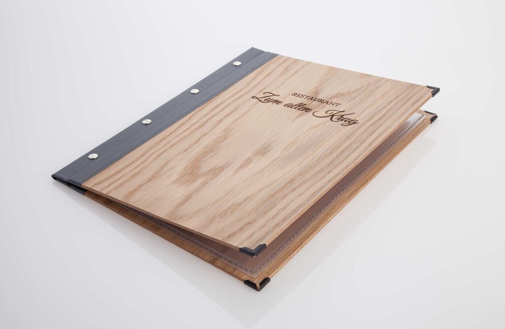 Speisekarte aus Holz