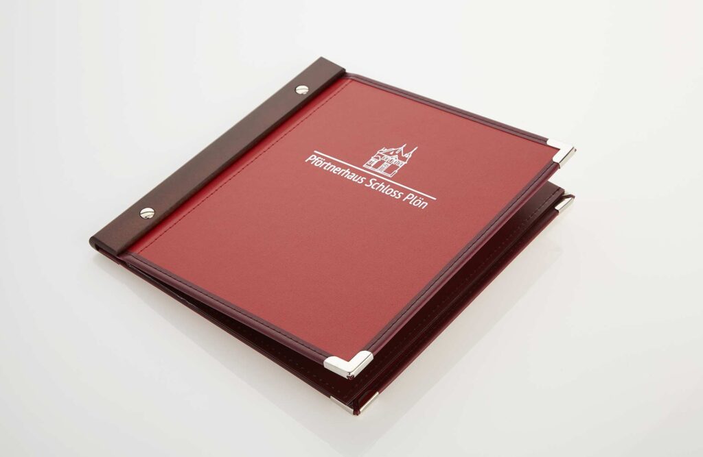 Speisekarte mit Folien aus Designleder