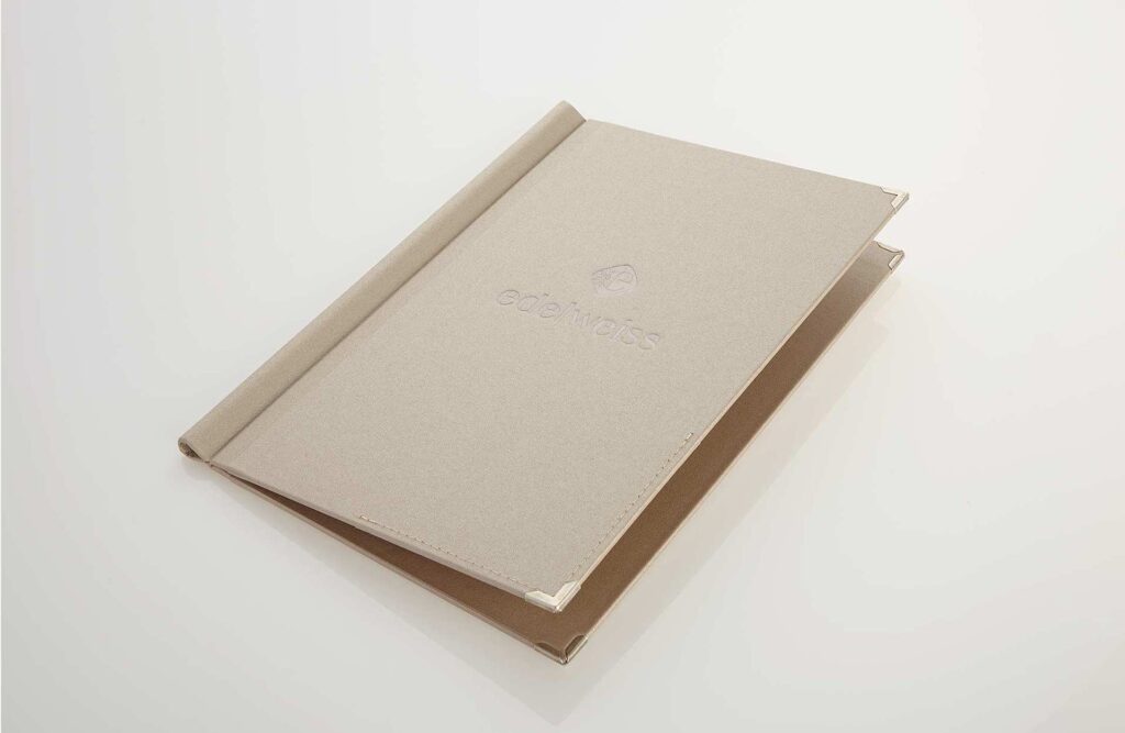 Speisekarte Klemmkarte in Beige aus Medici