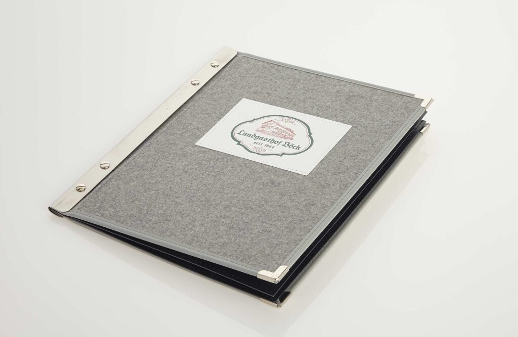 Speisekarte Modell Jubilar aus Loden von Gastrotopcard