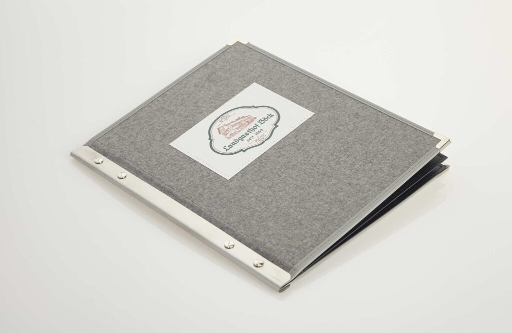 Speisekarte Modell Jubilar aus Loden von Gastrotopcard