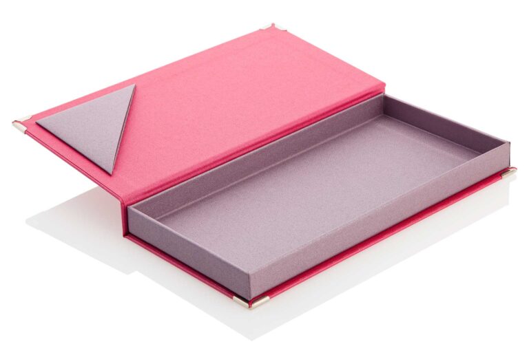 Rechnungsmappe aus leinen in pink