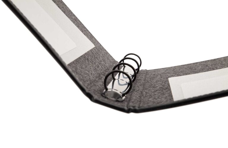 Zimmermappen-Modell Royal aus Loden mit Ringmechanik in schwarz