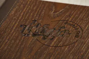 Speisekarte mit Laser branding