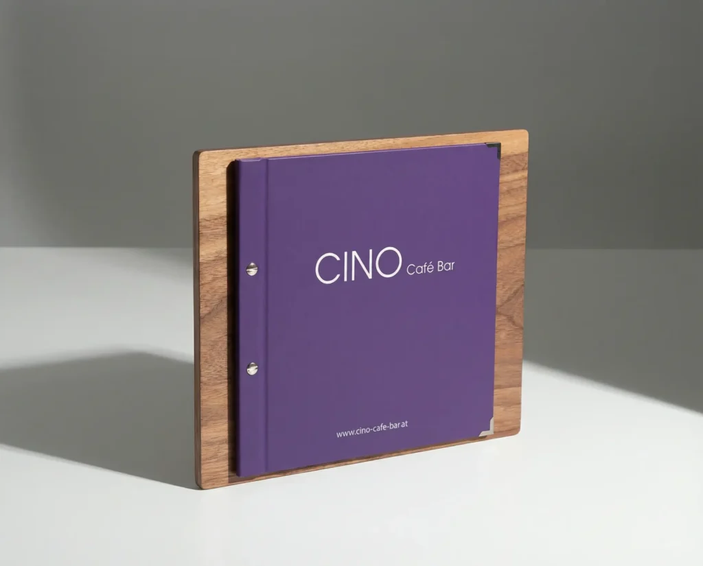 Selectboard Klemmbrett aus Nussholz mit Leinencover