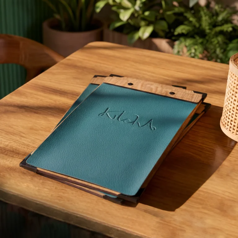 Menüboards aus Holz mit Leder kaufen bei Gastrotopcard