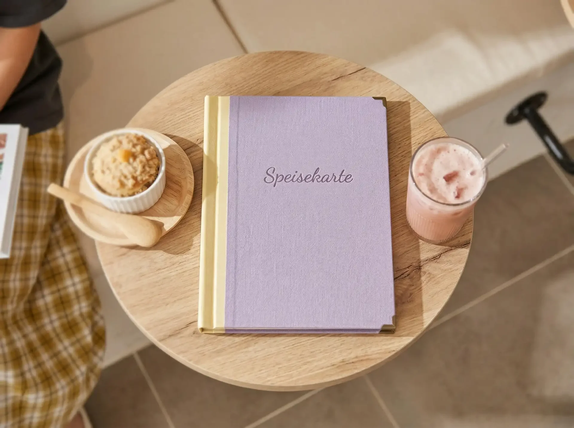 Speisekarte Quickfix A4 aus Medici Buchbinderleinen bei Gastrotopcard kaufen