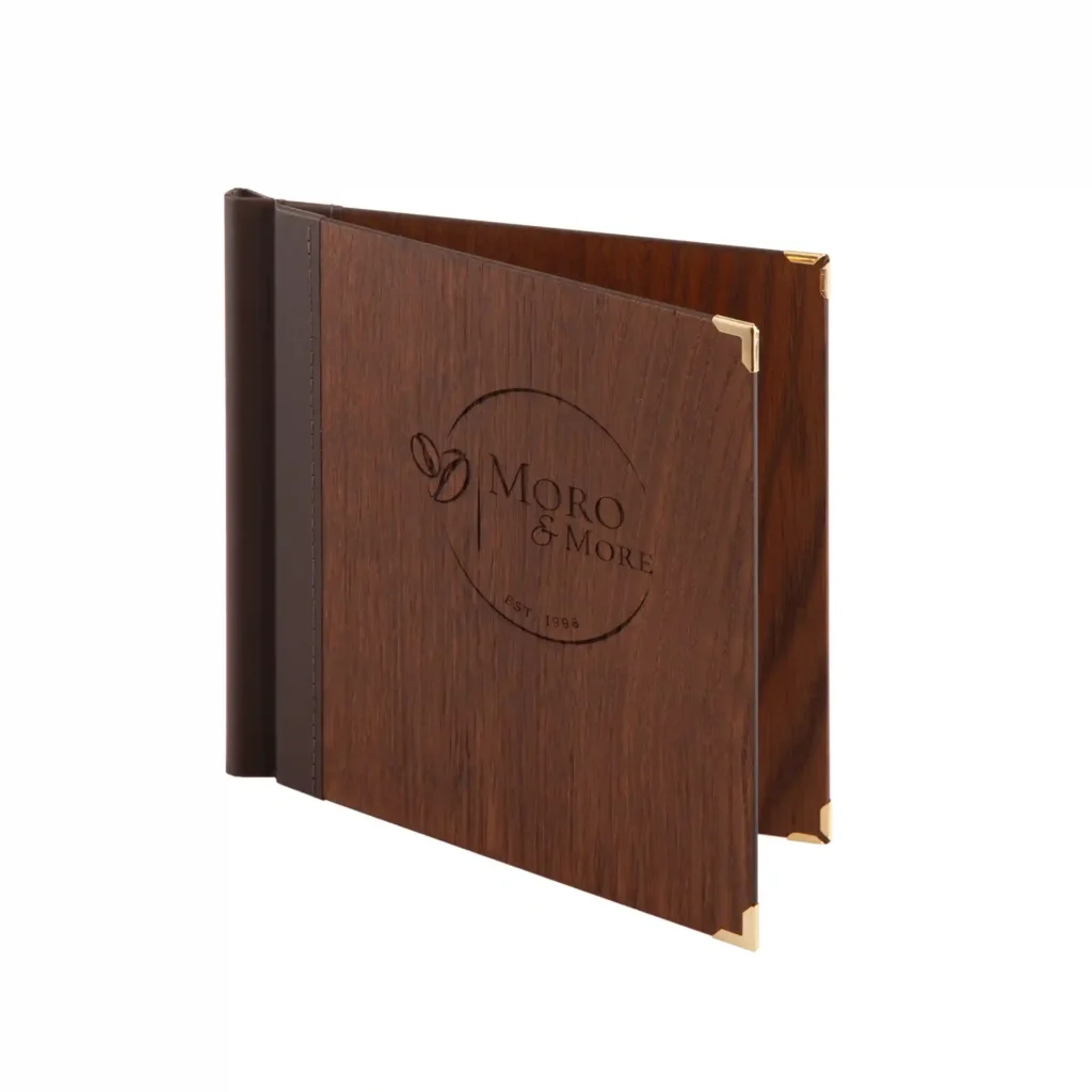 Speisekarte aus Holz in quadratischem Format bei Gastrotopcard kaufen