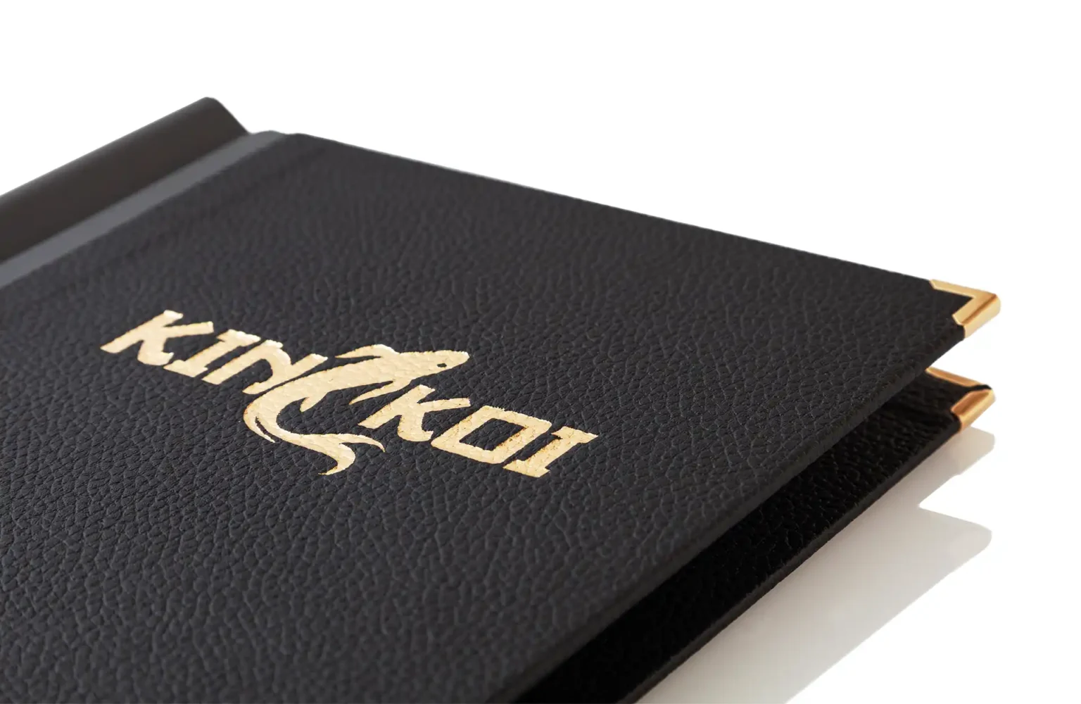 Speisekarte mit goldenem Logo bei Gastrotopcard kaufen