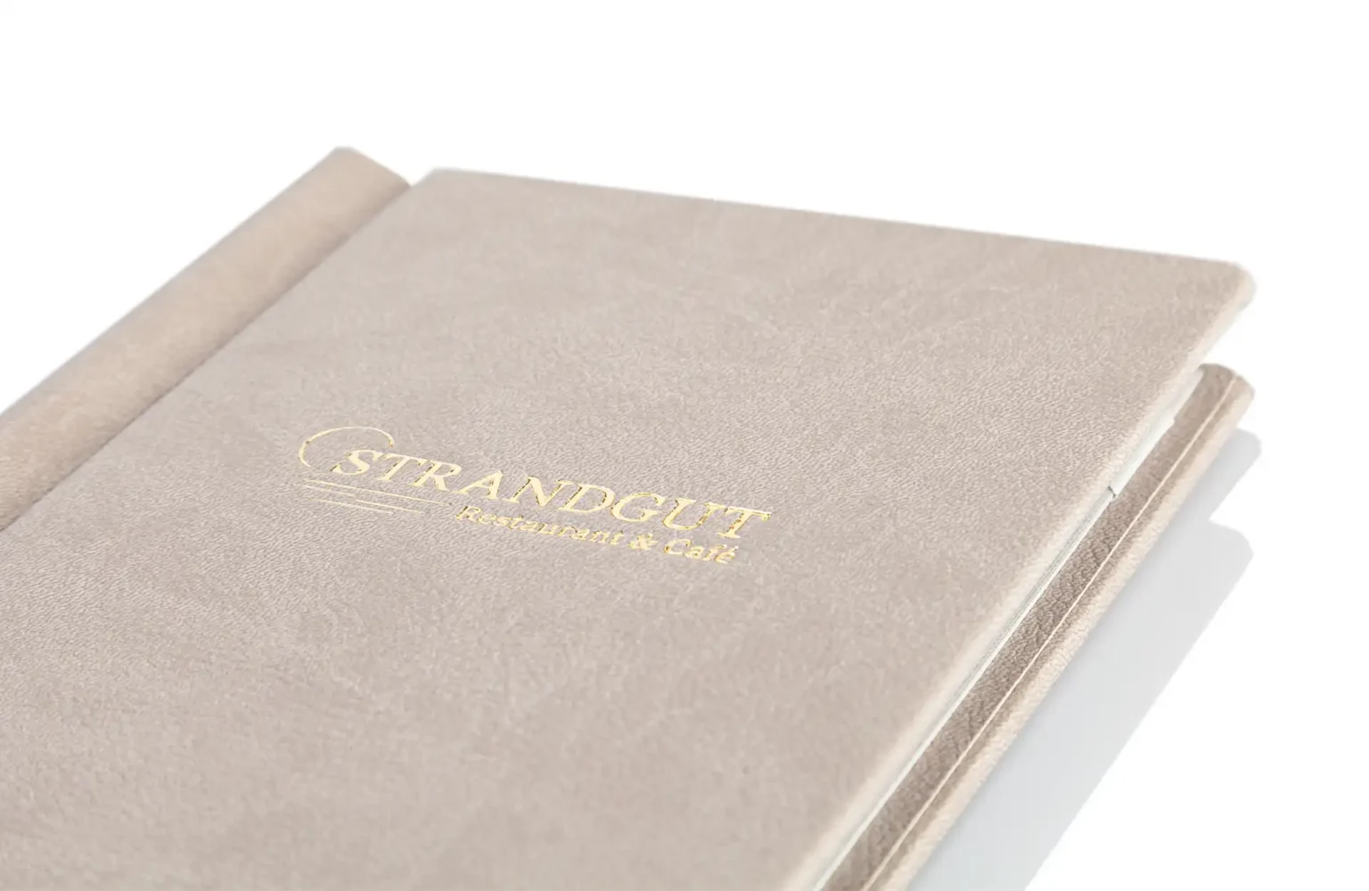 Speisekarten mit individuellem Logo in gold bei Gastrotopcard kaufen