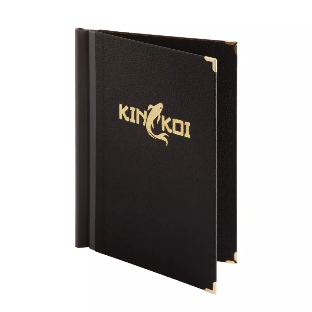 Speisekarte aus Leder in schwarz mit Klemmrücken bei Gastrotopcard kaufen