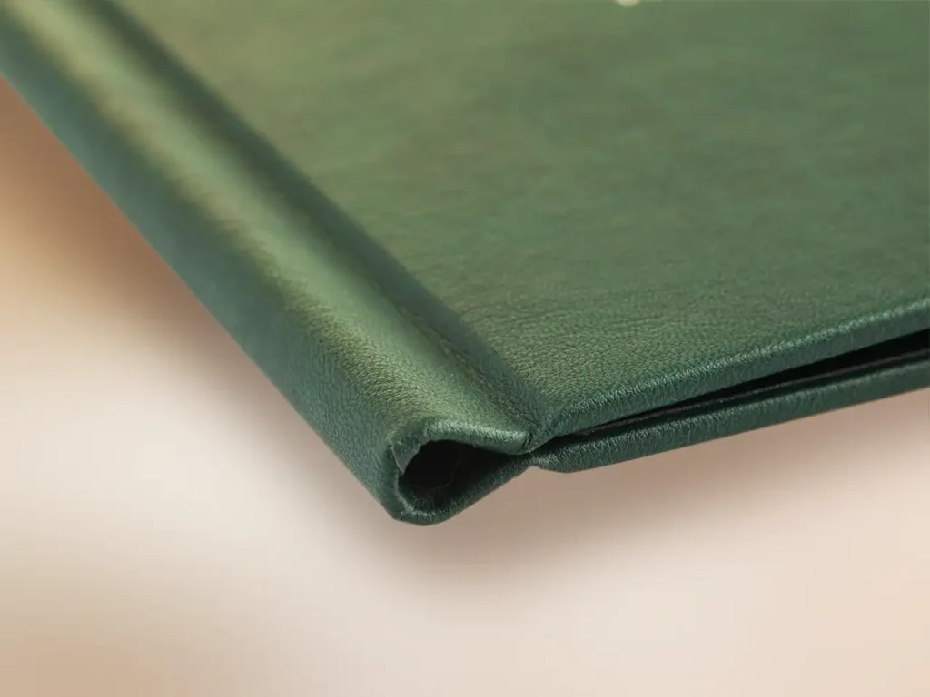 Speisekarten mit REücken zum Klemmen in grün aus Leder bei Gastrotopcard kaufen