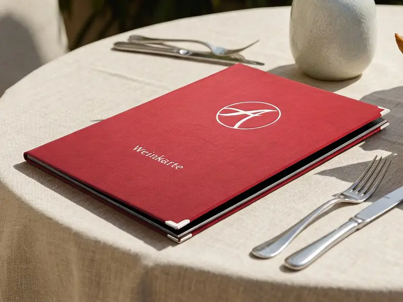 Speisekarten aus Leder in rot bei Gastrotopcard kaufen