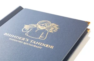 Speisekarte mit individueller Veredelung in gold bei Gastrotopcard kaufen