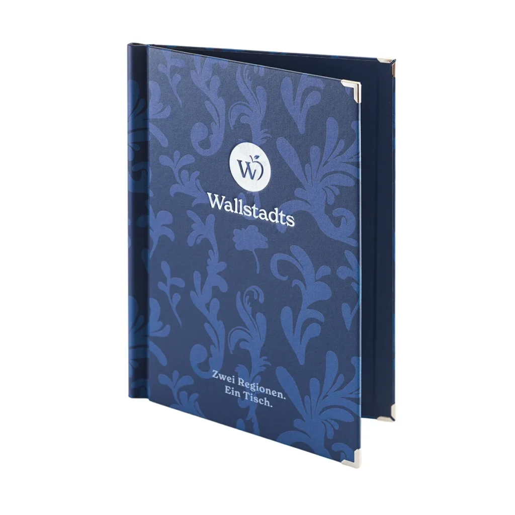 Speisekarten mit blauem UV-Druck kaufen bei Gastrotopcard