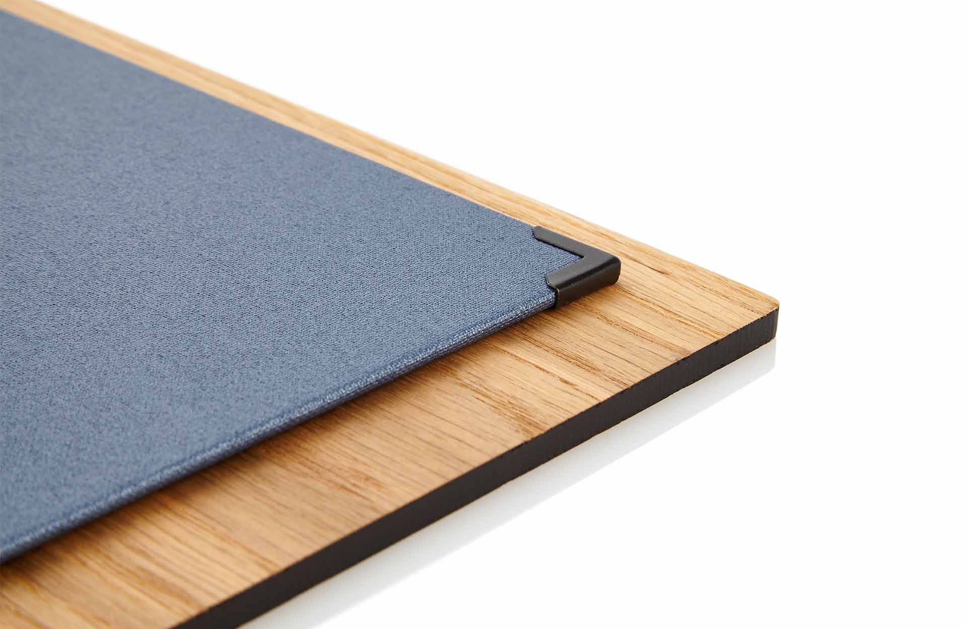 Selectboard aus Holz mit Deckel aus Buchbinderleinen in Blau